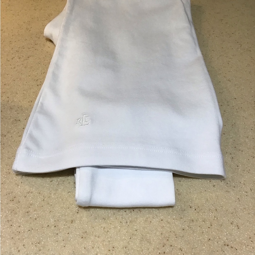 Ralph Laurent Cotton-Blend Boatneck Top long sleeve white size P XSmall - Picture 2 of 3